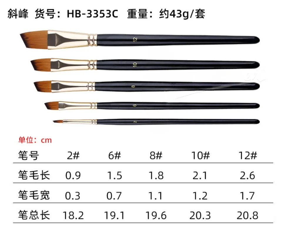 5pcs/Set Nylon Hair brush Brush Set Round Flat Brush Acrylic DIY Watercolor Pen Oil Paint  for Artists Painters Beginners 4