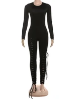 Weird Puss Sexy Fall Jumpsuits Women Diy Shirring o-Neck Full Sleeve Midnight Party Club Stretch Activity Fitness Slim Overalls - Image 6