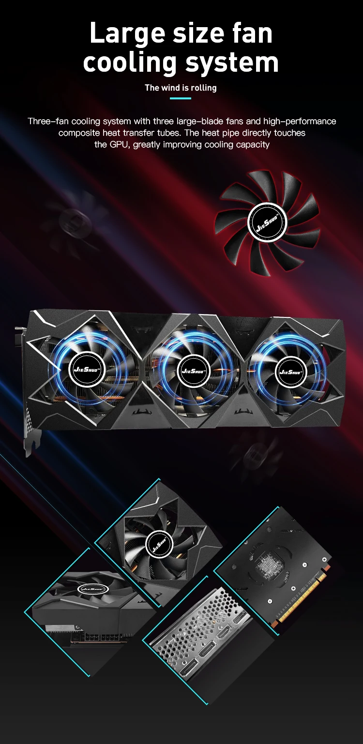 latest gpu for pc JIESHUO RX5700 XT 8GB 256bit 7-nanometer Process RDNA Architecture Equipped With GDDR6 Video Memory Computer Desktop Independent latest graphics card for pc