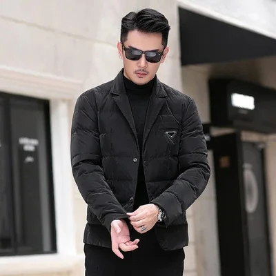 

2023 new arrival winter 90% White Duck down lapel jacket men,thicken warm high quality parkas trench coat size M-5XL