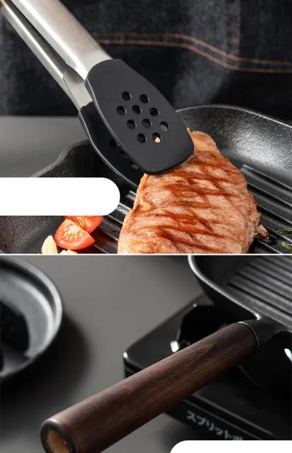 Steak Pan Cast Iron Square Grill Pan Skillet Pan With Handle - Temu