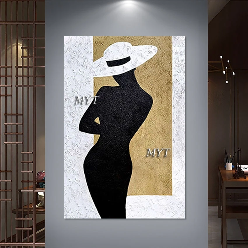 

Sexy Woman Abstract Figure Oil Painting Decorative Canvas Picture Frameless Black And White Art Textured Posters On The Wall