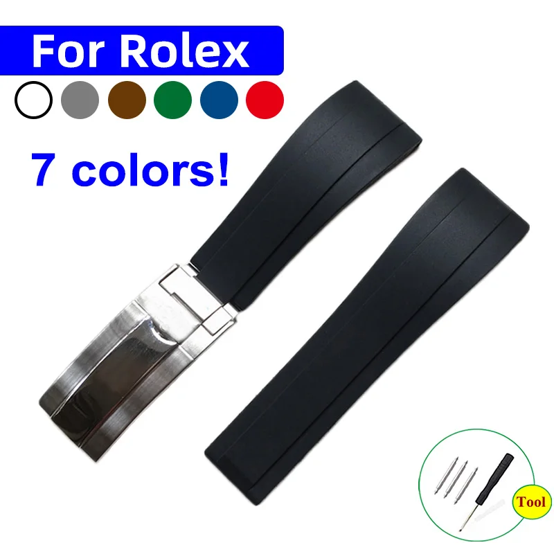 Cinturino In Gomma Per Cinturino Per Rolex Submariner Daytona Black Green Water Ghost King Oyster Diver Cinturino Da Polso Impermeabile