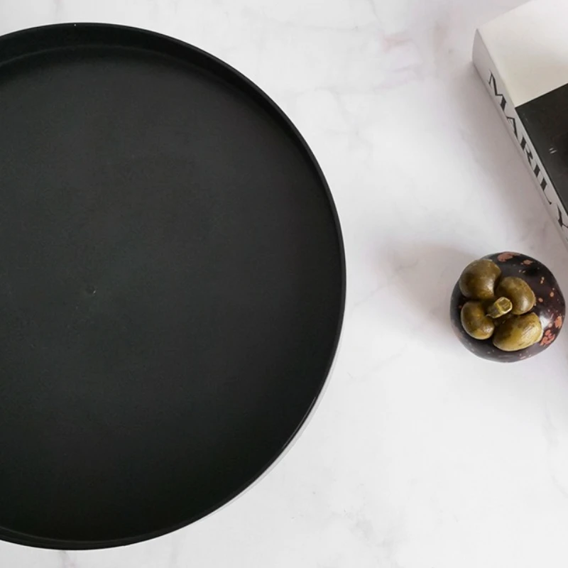 Vassoi portaoggetti moderni Vassoio da tavolo decorativo Gioielli Organizzatore di archiviazione da tavolo Cucina Ciotole di frutta Accessori rotondi per la casa - immagine 4