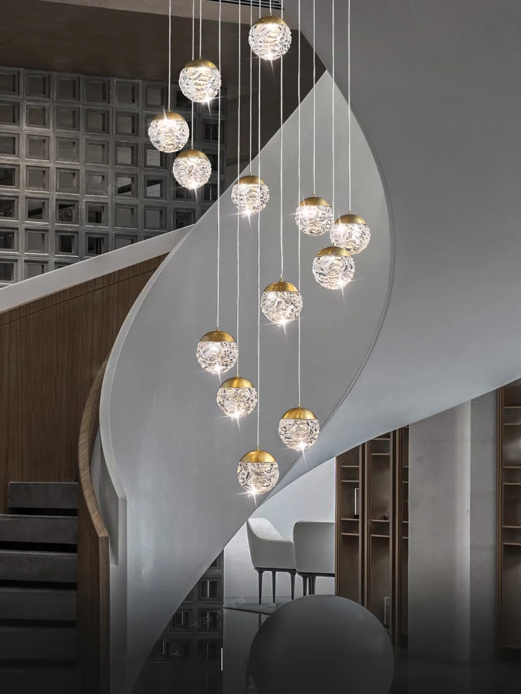 

Glass Chandelier Pendent Lamp for Lving Room Ceiling Hanging Chandelier Modern Suspension Pendant Light Staircase Chandelier