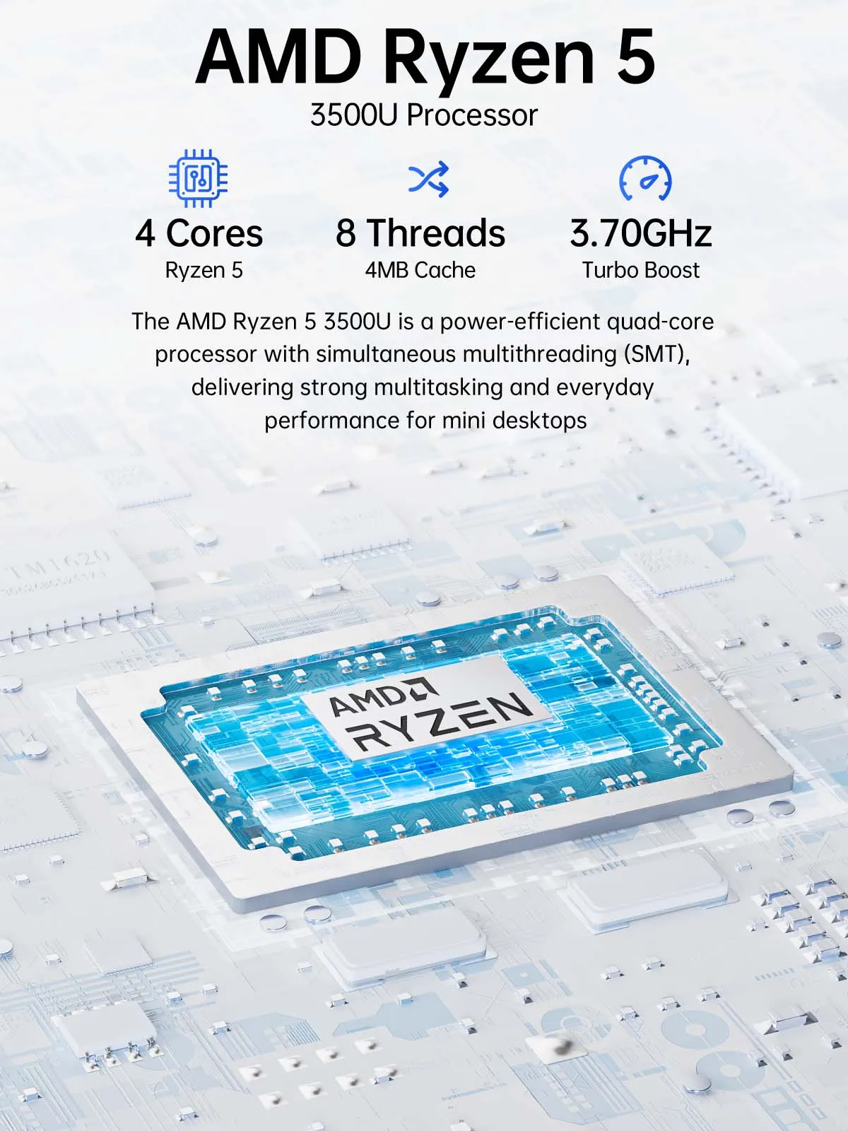 GMKtec G10 AMD Ryzen 5 3500U Mini PC Dual Channel DDR4 3200MHz