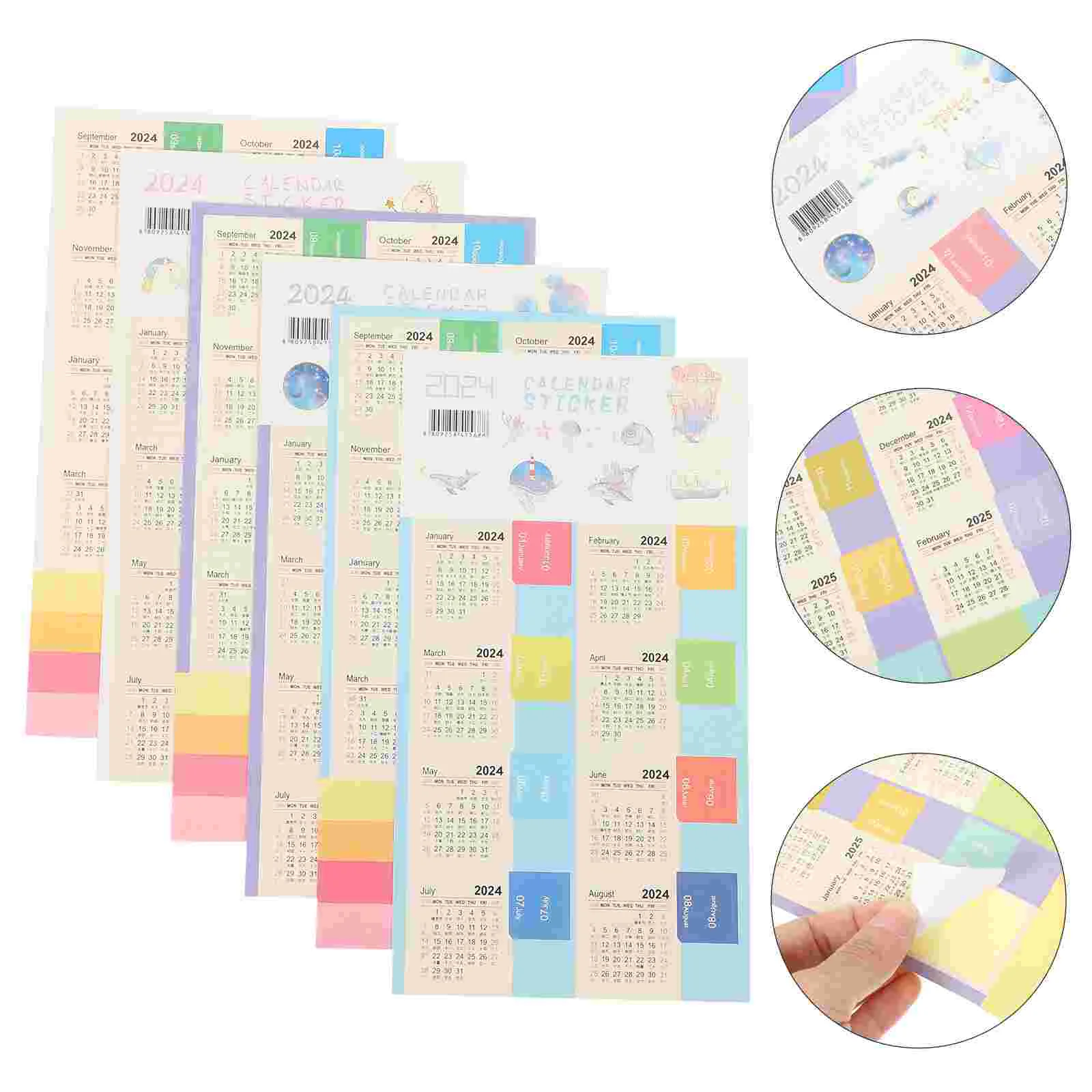 

24 Sheets Notepad Calendar Label Stickers Calendar Stickers for Notebook 2024 Planner Index Labels