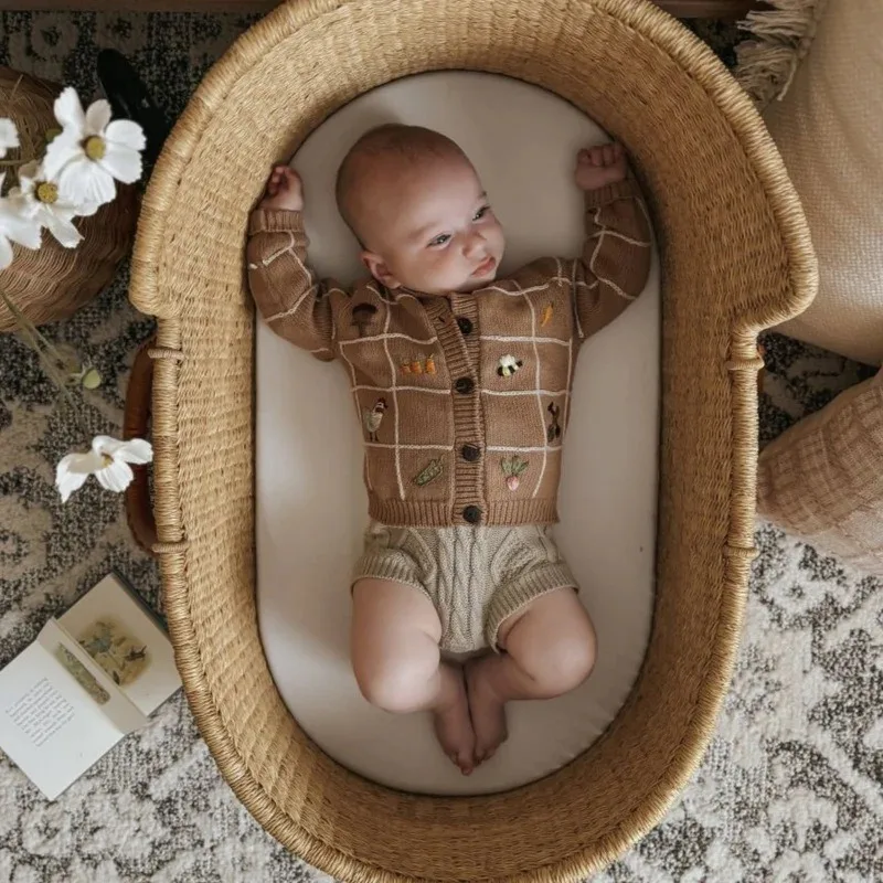 새로운 봄 가을 빈티지 여자 아이 니트 가디건 스웨터 꽃무늬 딸기 자수 긴 소매 니트웨어 탑 R2505