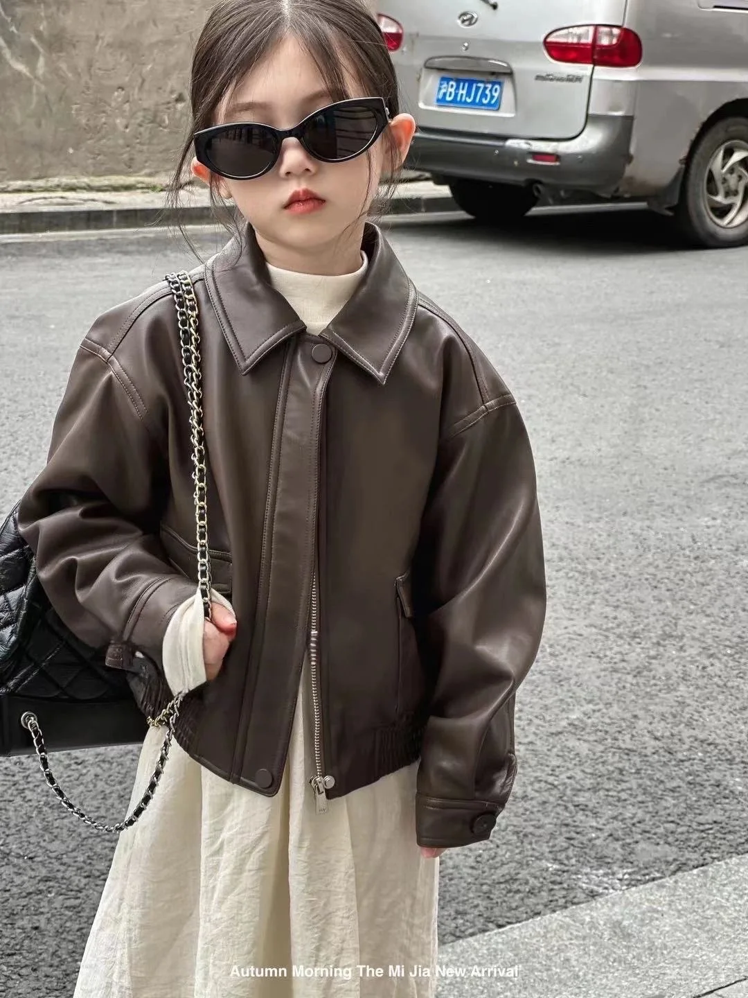 

Children's coats autumn new male baby PU leather fashion foreign style coat girls Korean version motorcycle leather clothing