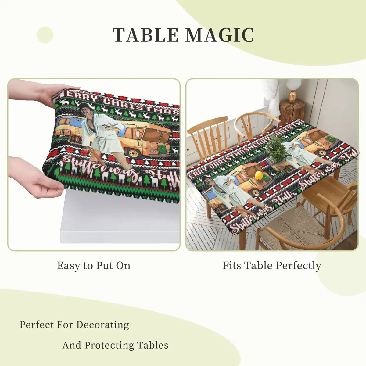 Mens Womens Cousin Eddie Customized Rectangular Tablecloth Waterproof Table Cover for Dining Events Table Cloth 4