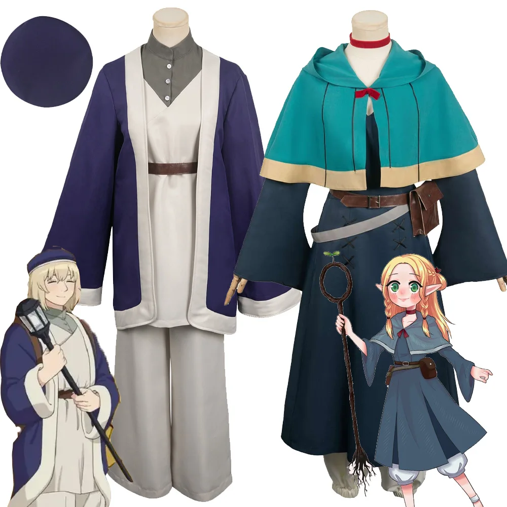Costume Cosplay Falin Anime Delicious In Dungeon Coat Pants Marcille Women Dress Fanasia Outfits Halloween Carnival Party Suit