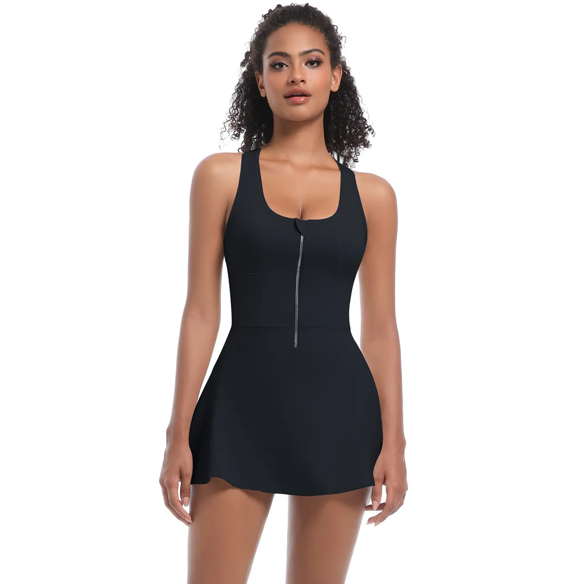 2025 New Nude Feel Anti-exposure Basic Sports Dress Outdoor Running Jumpsuit Fitness Yoga Tennis Skirt