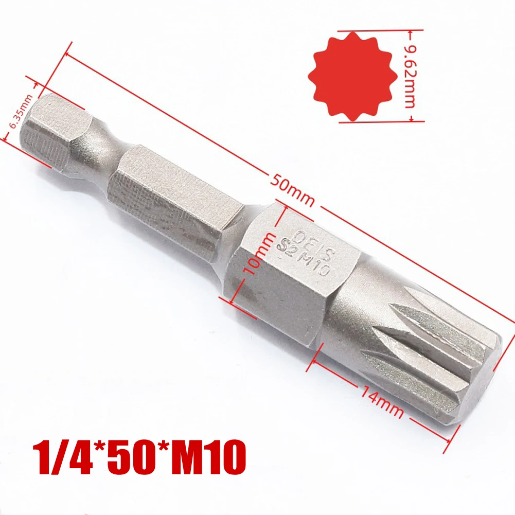 50 mm 12-Punkt-Torx-Schraubendreher-Bit, Sechskantschaft, magnetisch, M5, M6, M7, M8, M10, M12, elektrischer manueller Schraubendreher, Luftbohrer – Detail 8