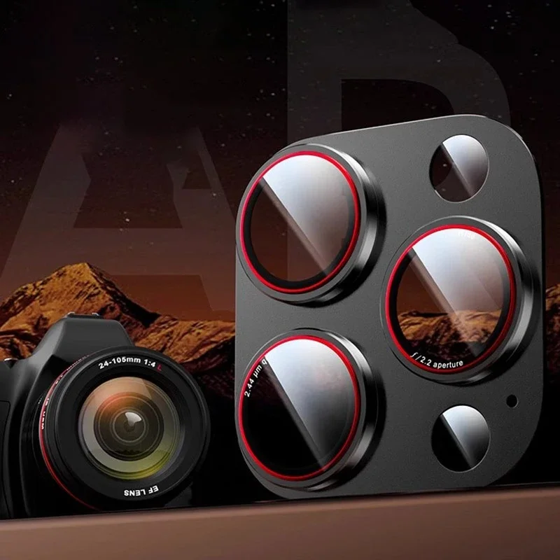 Optik Pro Two-Tone Camera Lens Protector - Tempered Glass Full Cover Cap
