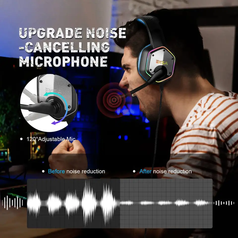 Acquista Nuove cuffie da gioco USB con microfono Cuffie grandi a 7.1 Acquista Nuove cuffie da gioco USB con microfono Cuffie grandi a 7.1