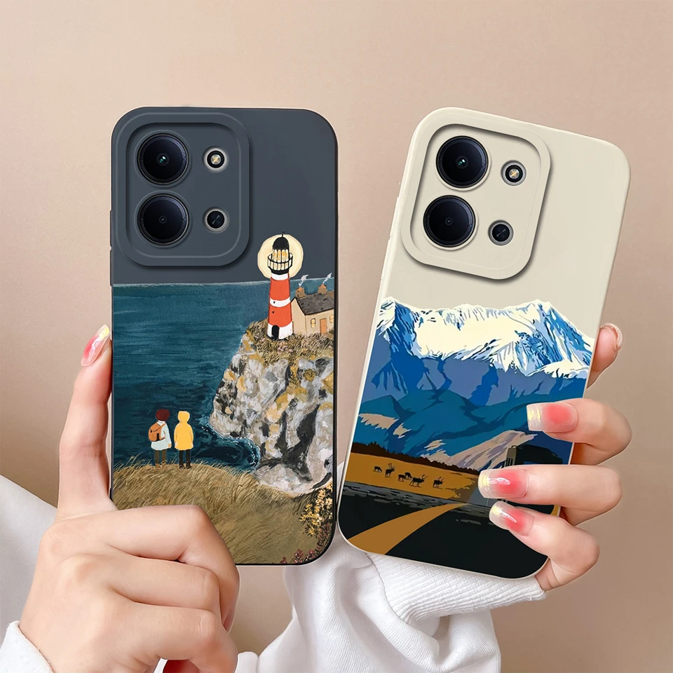 White Rose Avocado Design Dustproof Anti-Slip Soft Bumper Case