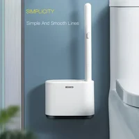 ECOCO Disposable Toilet Brush Plastic Wall Mounted Self Adhesive WC Brush Holder Replacement Brush Head Bathroom Cleaning Tools 2