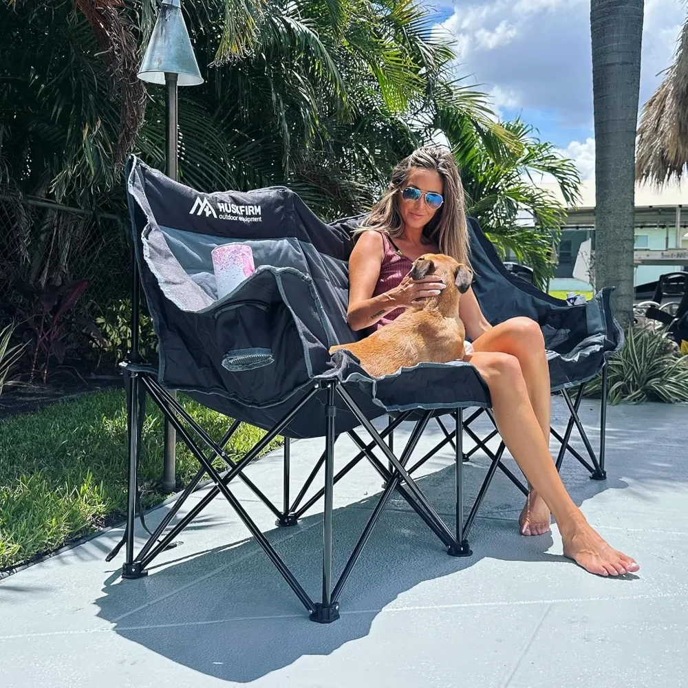 Triple-Seat Folding Camping Loveseat 6