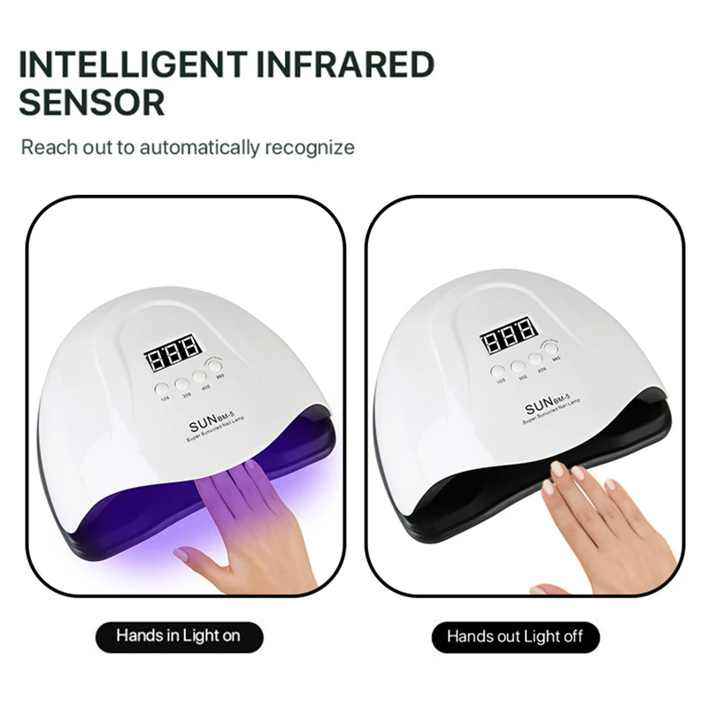 MAX UV 66 LEDs Nail Lamp for Manicure Gel Polish Drying Machine with Large LCD Touch 66LEDS Smart Nail Dryer 5