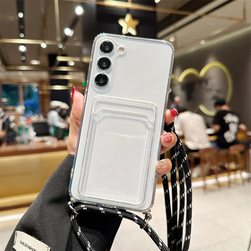 Lanyard Card Bag pouzdro pro Samsung Galaxy M53 M33 M23 M62 M60S M51 M32 M13 M31S M30S M21 M20 M11 M01 Jádro M02 M10 M40S_voghion.com