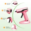 2200Amh Pink Cordless Hot Glue Gun Kit USB Chargeable Battery Charged with 40 Glue Sticks Carry Case 10 Wood Sticks Fast Heating 6