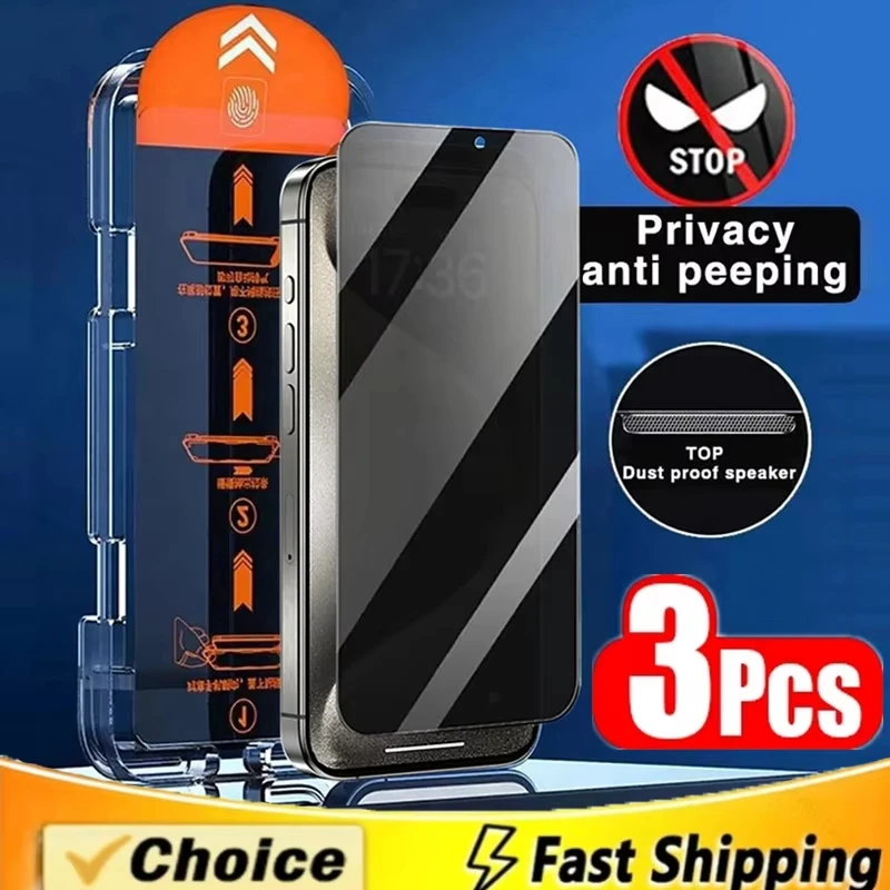 3PCS Dust Free Installation Privacy Screen Protector for Samsung S23 S22 S24 Ultra S25 A56 A55 A54 A53 A36 A35 A33 A26 A16 A15