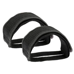 2-Pack Bicycle Toe Clip Straps with Adhesive Grip (Black)