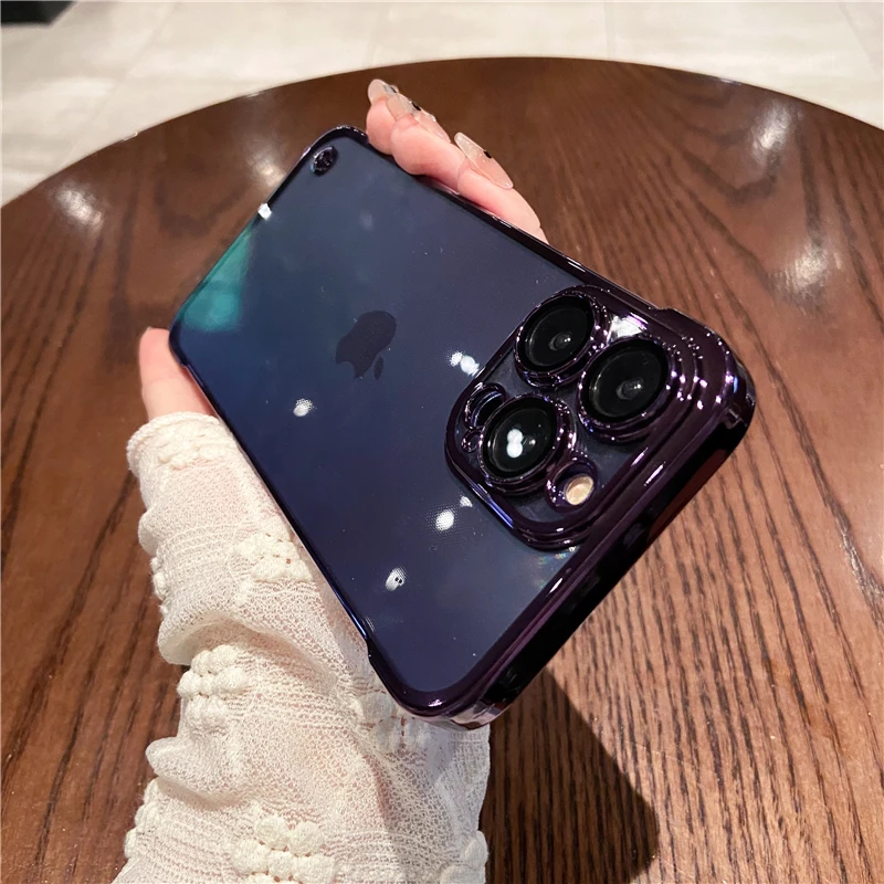 UltraThin Frameless Transparent Plating Clear Phone Case - Slim Cover Coque