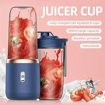 1set-New portable juicer with 2 cups, USB rechargeable mini blender, fresh juicer cup, personal sized smoothie blender 1