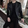 Spring Autumn Casual Suit Jacket Men European American Printed Slim Fit Personalized Suit Jacket Trendy Brand 2