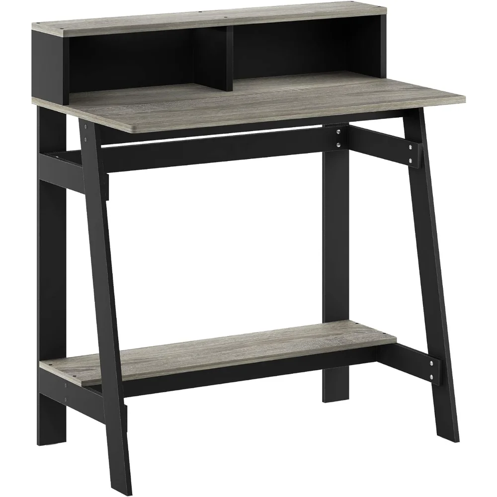 

Furinno Simplistic A Frame Computer Desk, Black/French Oak Grey computer desk desk computer table