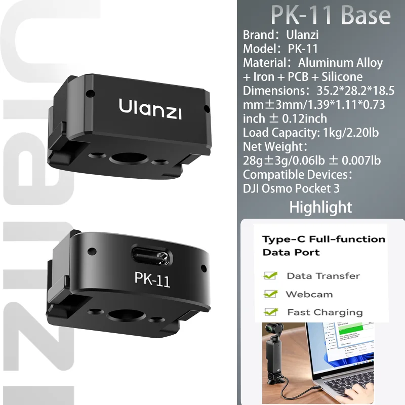 Ulanzi PK-08 PK-11 Osmo Pocket 3 Type-Cフル機能データポートミニ