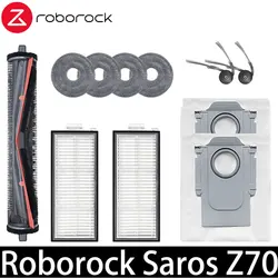 Roborock Vacuum Replacement Parts Kit: Main & Side Brush, Filter, Mop Cloth, Dust Bag (Light Grey)