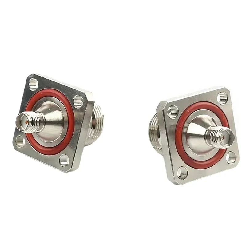 1 Pz Impermeabile Tipo N Femmina A Connettore Flangia Femmina SMA N A SMA Flangia A 4 Fori Con O-ring RF Consegna Rapida Rame Ottone - Foto 2