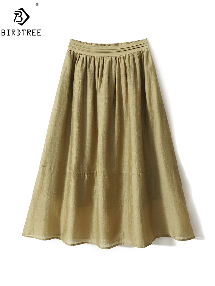 

BirdTree, 32% Mulberry Silk Elegant Skirts, Women Solid A-Line, OL Commute High End Fashion Skirt, 2024 Summer New B44540QM