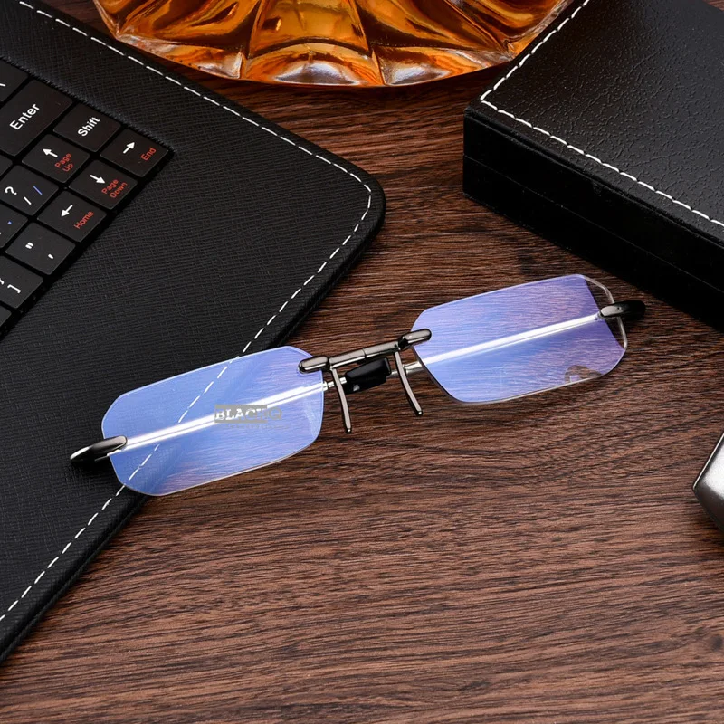 Foldable Rimless Reading Glasses Men Anti-blue Light Eyeglasses Women High Quality New Design Hyperopia Reader 2
