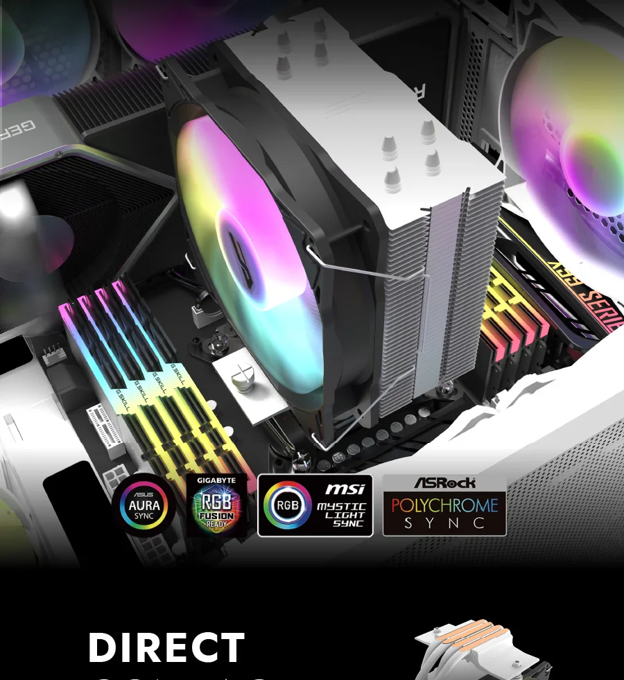 Darkflash Z4 Rgb 4 Heat Pipes Tower CPU Cooler 5V 3 Pin 4 Pin PWM Heatsink Air Cooler for Intel LGA 115X 1200 1700 AM4 AM5 14 S28dbb71f71704f3d9cd29c9f4f2b081ah