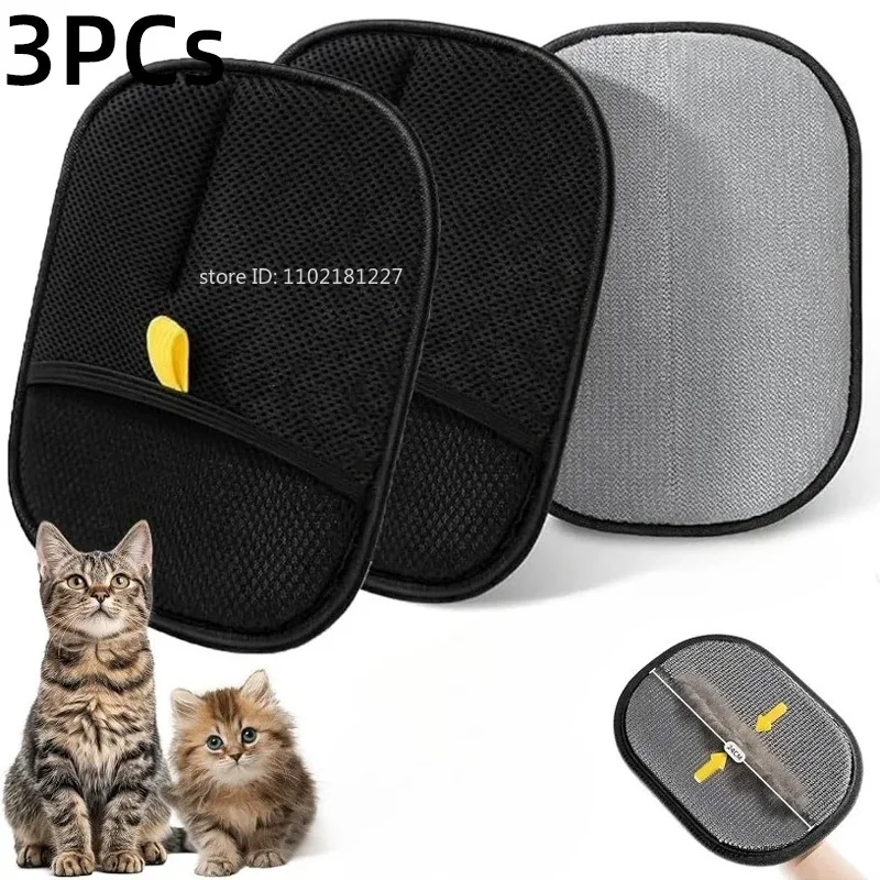 Pet Hair Cleaning Removal Gloves Pet Double-sided Grooming Glove Reusable thumbnail 2