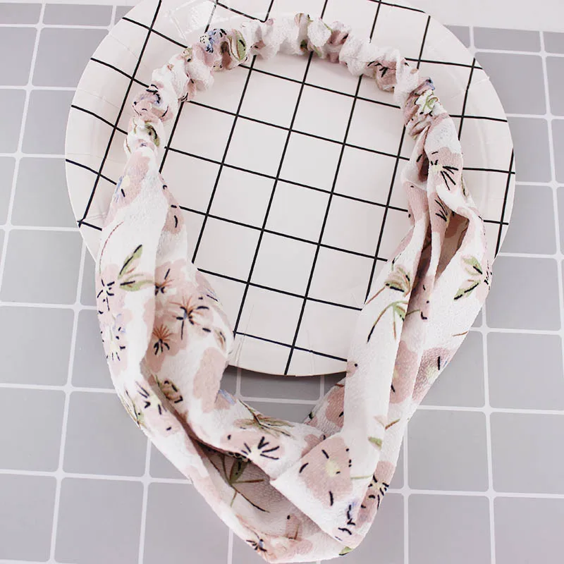 Mode WomenFloral Stirnband Haar Zubehör Leopard Kreuz Verknotet Bogen Chiffon Haarband Mädchen Kopfschmuck Damen Hoop Headwear – Detail 22