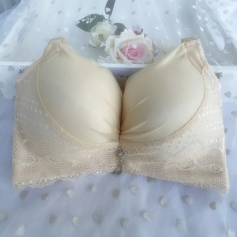 

Thickened and extra thick 12CM small chest gathered bra without steel ring, bra with side breasts and sexy underwear