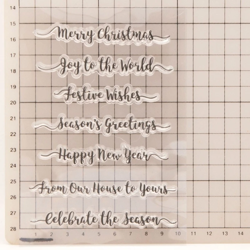 Blessing Word Clear Stamp Silicone Stamp Merry Christmas Transparent for Card Making Scrapbookig Decorations