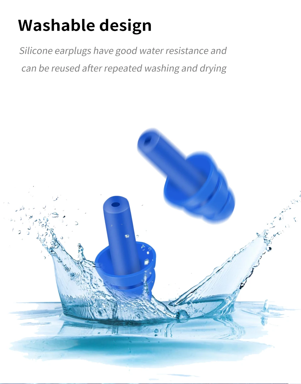 Bouchons D'oreille Silicone Natation - 3 Paires, étanches, Réutilisables