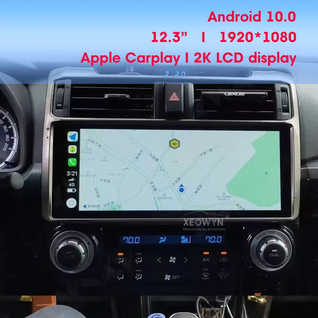 

12.3"Android 10 For Toyota 4 Runner 4Runner 2009-2019 Car AutoStereo GPS Navigation HeadUnit Multimedia Player apple carplay