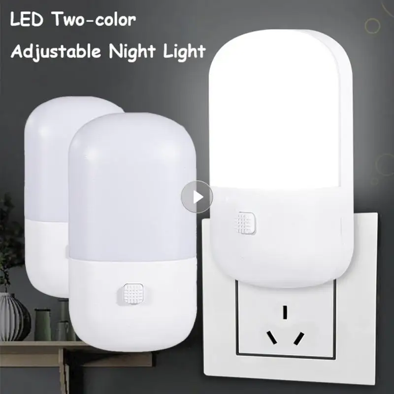 

3W Night Light Energy Saving Plug-in LED Feeding Socket Lamp Indoor Lighting Bedroom Night Bedside Lamp US/EU Two-color