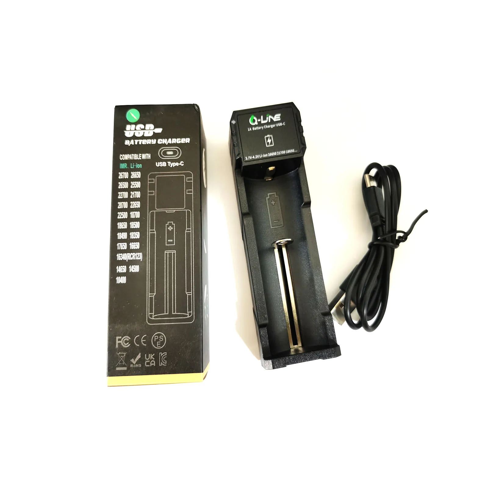 2pcs USB Type-C 리튬 배터리 충전기