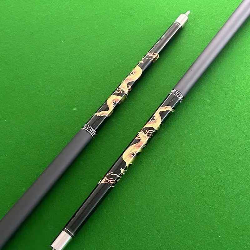 1/2 Split Carbon Fiber Pool Cue Shafts Chinese Royal Household Style Golden Dragon Pattern Dragon Designs Billiard Cue Stick