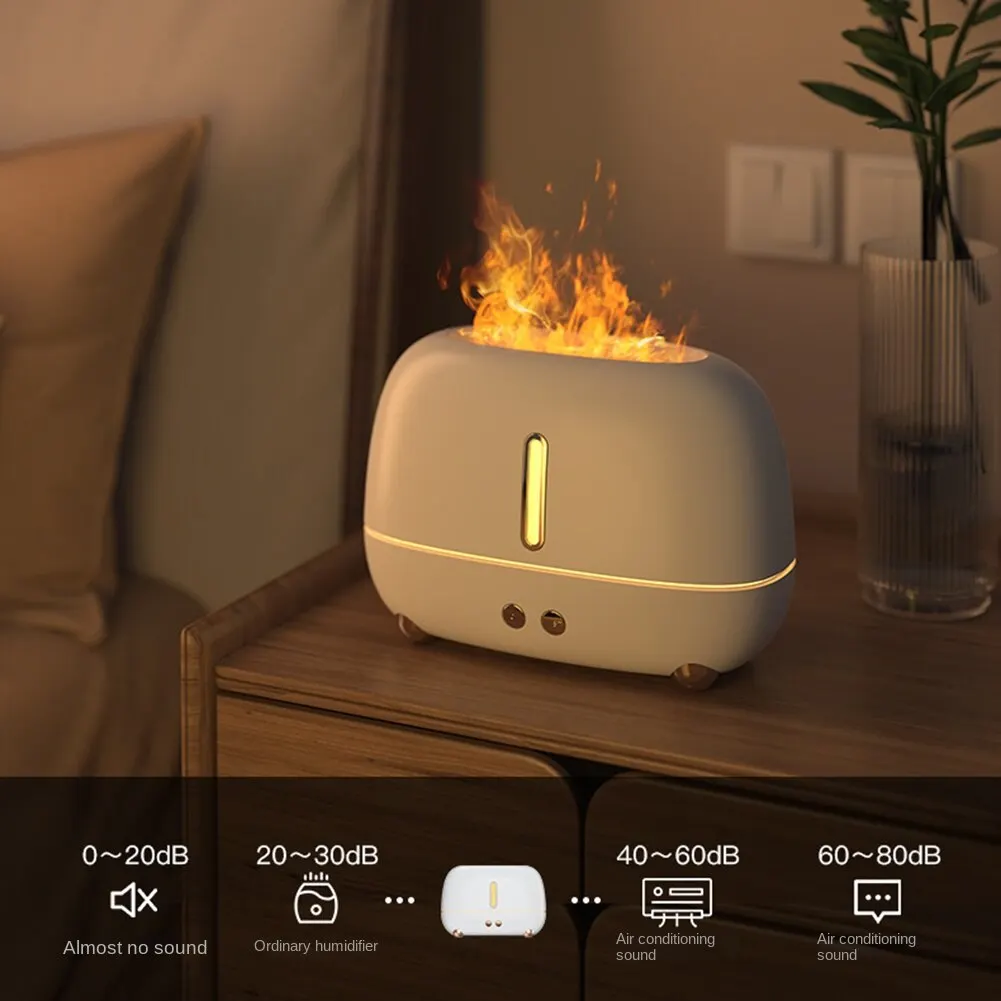 Kinscoter 아로마 디퓨저 가습기 초음파 쿨 미스트 메이커 분무기 Led 에센셜 오일 불꽃 램프 디퓨저