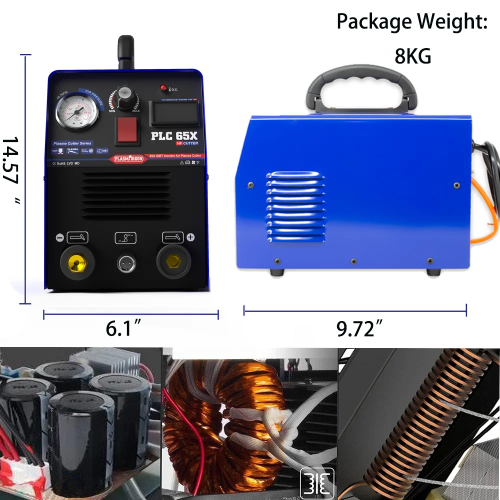 PLASMARGON PLC65X Plasma Cutter Machine Intelligent IGBT Inverter Plasma Cutter Machine HF CNC Plasma Cutting Equipment 14MM CUT 3