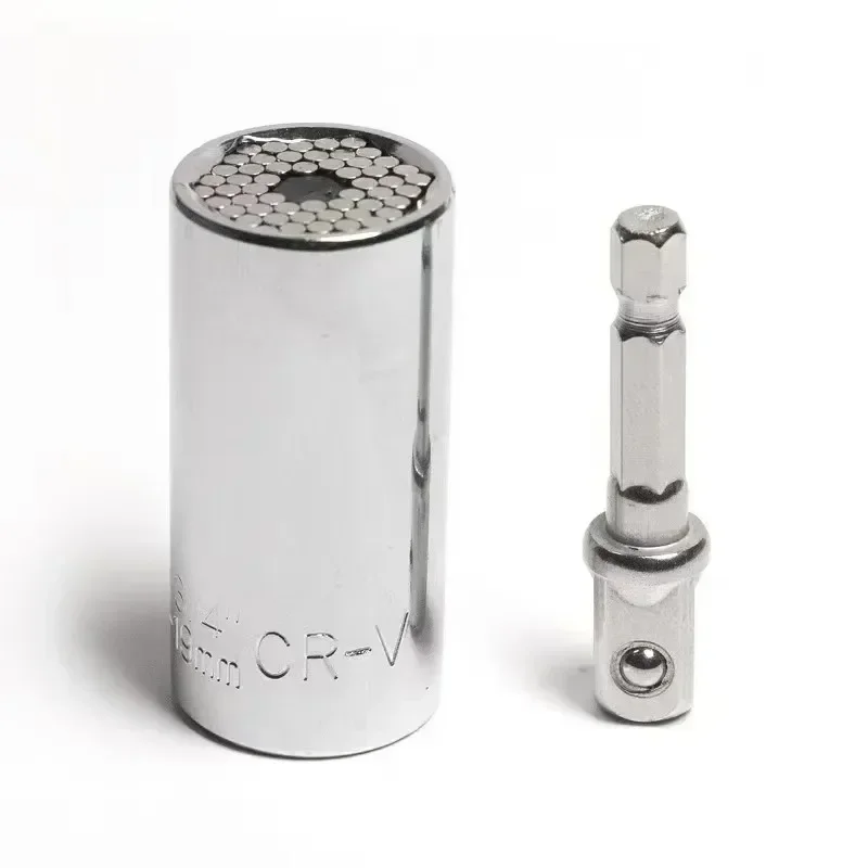 7 To 19mm for Multi Purpose Wrench Extension Rod Electric Hand Drill Screw Tool Set Magic Socket Multifunctional Silvery