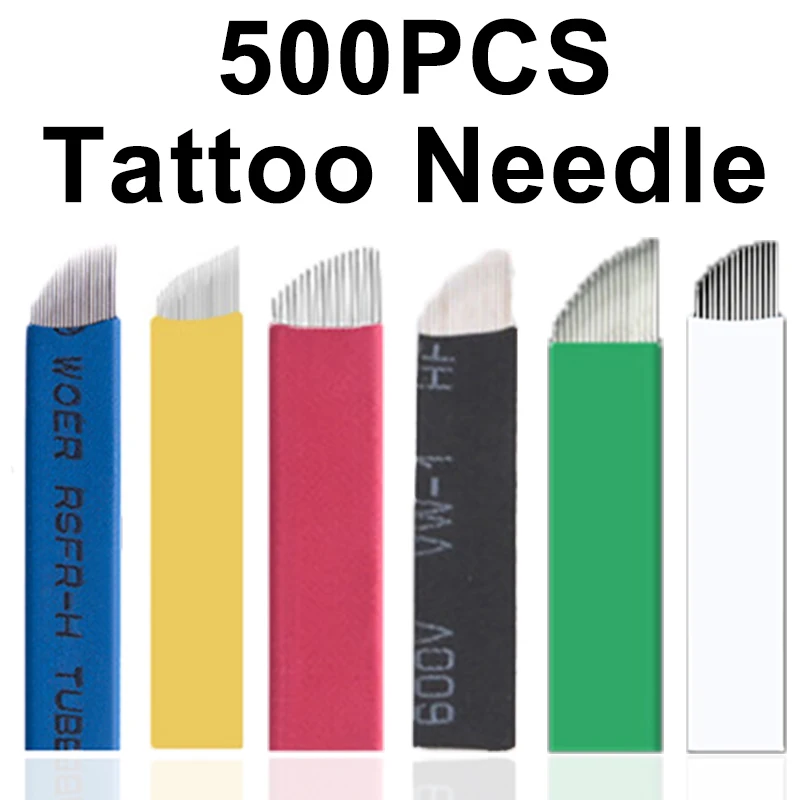 

500pcs Nano Blades White Microblading Needles U Shape Permanent Makeup Eyebrow Tattoo Microblade 3D Embroidery Eye Nanoneedles
